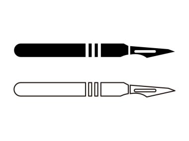 Şeffaf arkaplanda izole edilmiş neşter sembolü, vektör kümesi