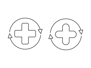 Sağlık iyileştirme sembolü, vektör, illüstrasyon, şeffaf arkaplanda izole