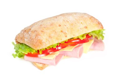 domates, salam ve biber sandviç