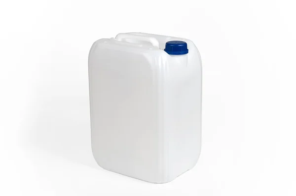 Jerrycan plástico branco — Fotografia de Stock