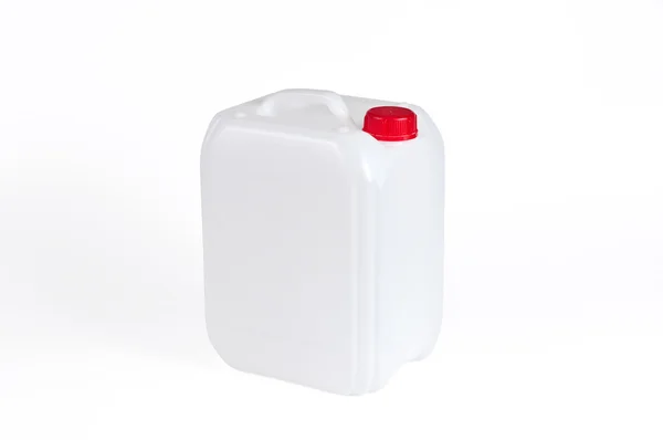 White plastic jerrycan — Stock Photo, Image