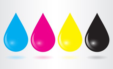 CMYK mürekkep bırakır. Vektör çizim