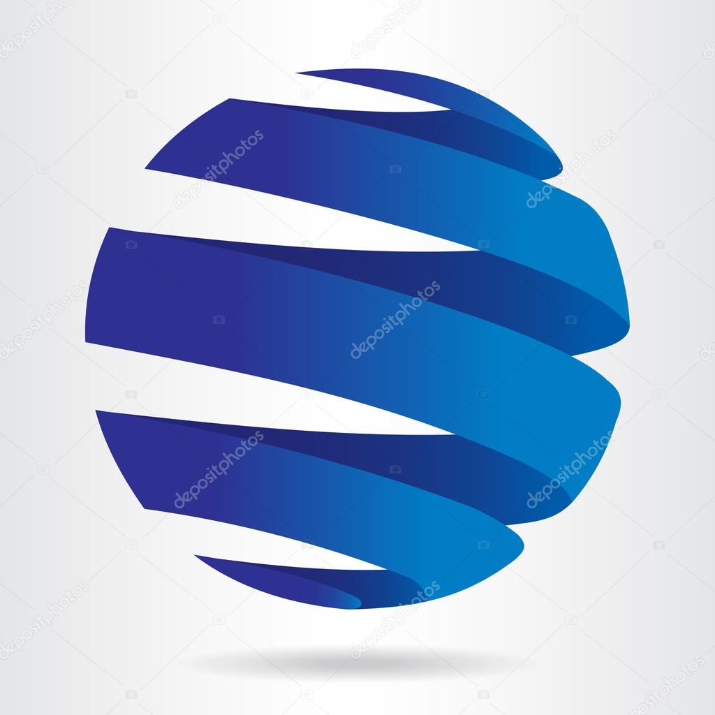 Abstract blue sphere icon