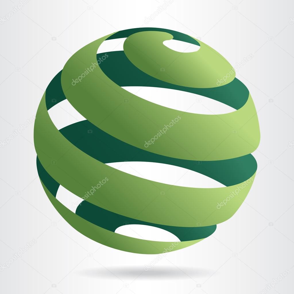 Abstract green sphere icon