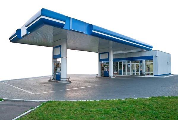 Tankstation op de witte achtergrond — Stockfoto