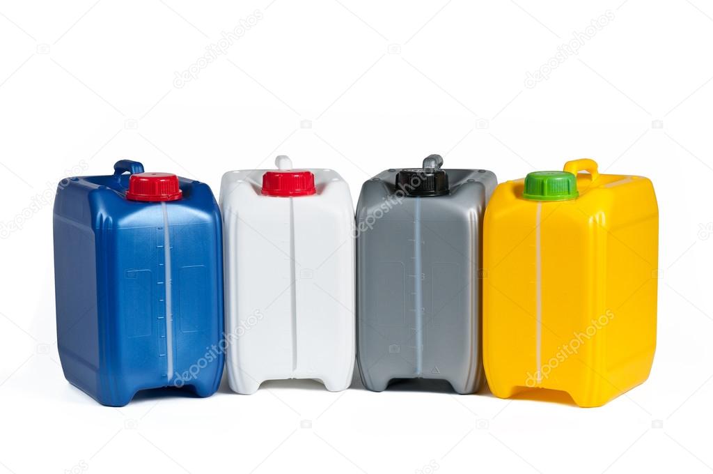 Plastic canisters for machine oil 
