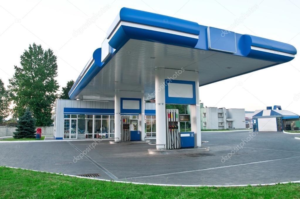 Gas station on the white background