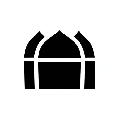Black silhouette of an Islamic mosque dome with simple geometric shapes, perfect for logos, religious architecture symbols, and Islamic decorative designs.