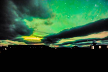 Aurora Borealis, Kuzey Işıkları Olnbogaas, İzlanda 13 Ekim 2025 - N35