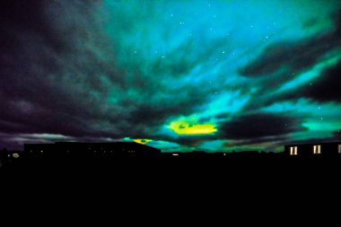 Aurora Borealis, Kuzey Işıkları Olnbogaas, İzlanda 13 Ekim 2025 - N54