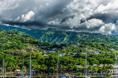 Papeete, Tahiti 'de liman, Fransız Polinezyası. Şubat 04, 2016