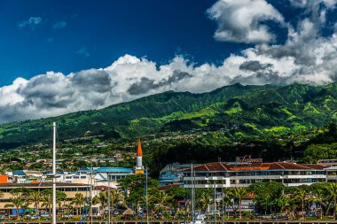 Papeete, Tahiti 'de liman, Fransız Polinezyası. Şubat 04, 2016