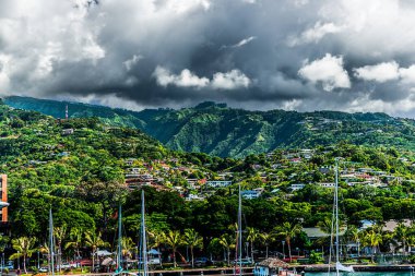 Papeete, Tahiti 'de liman, Fransız Polinezyası. Şubat 04, 2016