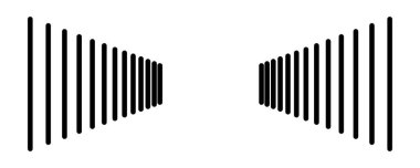 Soyut Ses Dalgası Ritmi Perspektif Çizgi Sanatı Vektörü.