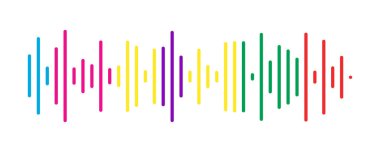 Müzik ve Podcastlar için Renkli Ses Dalga Biçimi Nabız Arkaplanı.