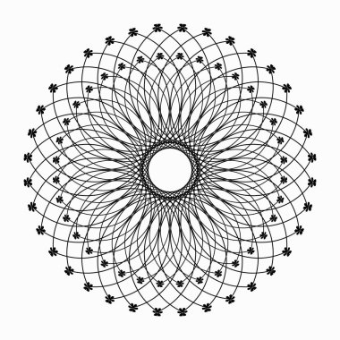 Süslemeli Geometrik Mandala Vektör Spirograph Tasarımı.