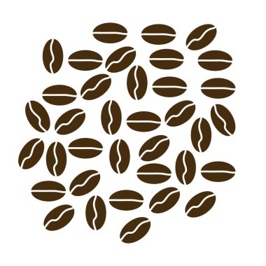 Kavrulmuş Kahve Fasulyesi Düz Vektör Simgesi Çizimi.