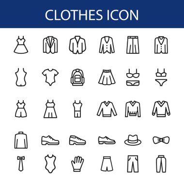 Giysi Simgesi Ayarları, Moda Satırı Simgeleri Koleksiyonu.