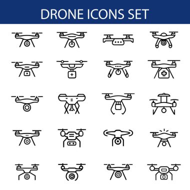 Drone Simgeleri, Hava Teknolojisi, Teslimat ve Tıbbi Dronlar..