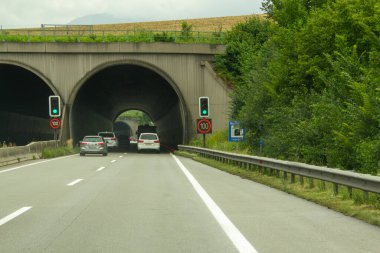 Avusturya otoyolu, 27 Temmuz 2025. Avusturya 'daki tünellerde trafik vardı. Fotoğraf sadece editörler içindir..