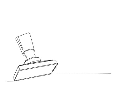 Lastik damga tek ana hatlı çizim. Lastik damga çizimleri devam ediyor. Düzenlenebilir vuruş.