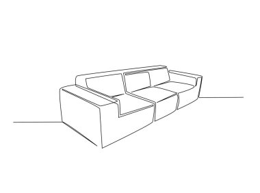 Koltuk mobilyası tasviri. İç mekan için aralıksız olarak kanepe çizimi. Düzenlenebilir vuruş.
