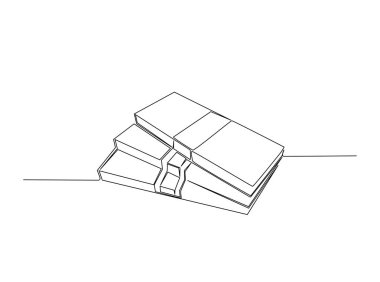 Kağıt para, taslak çizimi desteler. Aralıksız para çizimleri yığını. Düzenlenebilir vuruş.