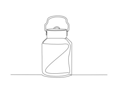 Süt kutusu çizimi. Çiftlikten sürekli süt kutusu çizimi. Düzenlenebilir vuruş.