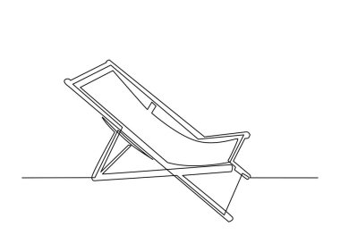 Plaj sandalyesi çizimi. Sahil Sandalyesi 'nin aralıksız çizimleri. Düzenlenebilir vuruş.