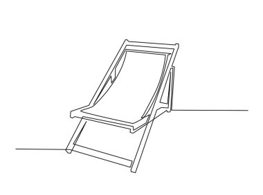 Plaj sandalyesi çizimi. Sahil Sandalyesi 'nin aralıksız çizimleri. Düzenlenebilir vuruş.