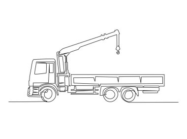 Crane kamyon servisi tek hatlı çizimde. Tahliye aracı çekicisinin çizimleri devam ediyor..