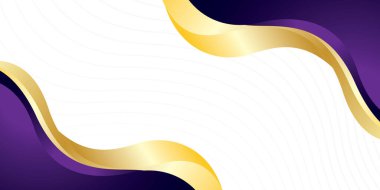 Altın ve mor dalga desenli soyut arkaplan