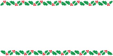 Beyaz arka planda kutsal yaprak ve böğürtlen çerçevesi