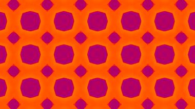 Turuncu mor renkli 4k çözünürlüklü geometrisiz arka plan. Mandala sanat desenli geometrisiz arka plan. Sahne arkaplanı için geometrisiz arkaplan