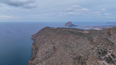 Aerial Bluff And Promontory With Rugged Slopes, Geologist Fieldwork Scene Showing Erosion Features, Strata