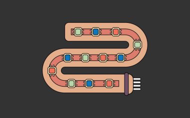 Düz bir şekilde LED bandı. Vektör illüstrasyonu.