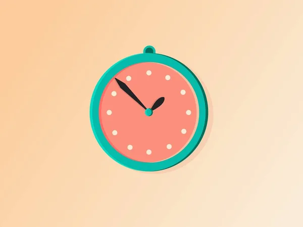 Icono de reloj blanco con sombra. Ilustración vectorial — Archivo Imágenes Vectoriales