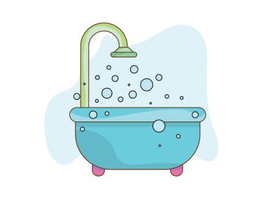 Banyo Modern Moda Tasarımı 'nı kapsıyor. Vektör illüstrasyonu.