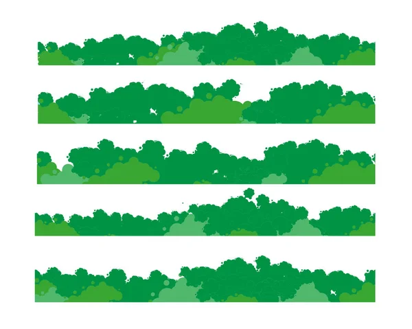 Arbustos e vegetação em estilo cartoon. Definir para o seu projeto. Ilustração vetorial em estilo plano — Vetor de Stock