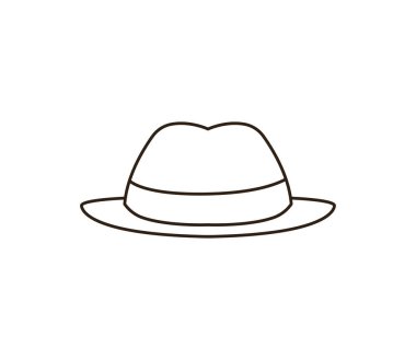 Beyefendi şapkalı adam emoji sembolü simge vektör çizimi izole edildi.