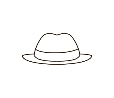 Beyefendi şapkalı adam emoji sembolü simge vektör çizimi izole edildi.