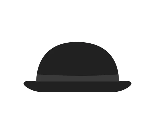 Siyah melon şapka emoji sembolü simge vektör çizimi izole edilmiş düz