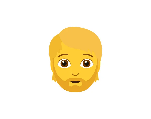 Sakallı, ikili olmayan gülümsemeli kişi yüz yüze karakter emojisi sembolü simge çizimi çizimi izole düz