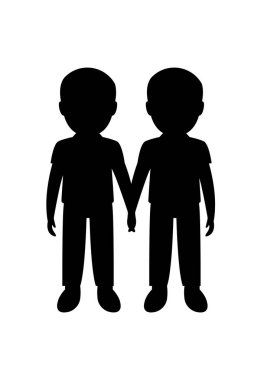 İbne, eşcinsel, romantik, sevgili arkadaşlar. Karakter emojisi sembolü simgesi. İkona vektör çizimi.