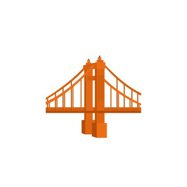 Kırmızı köprü San Francisco emoji sembolü simge vektör çizimi izole edildi