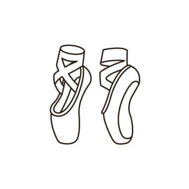 Bale ayakkabıları tek noktalı dans ayakkabısı pembe emoji sembolü sembol ikon vektör çizimi izole düz