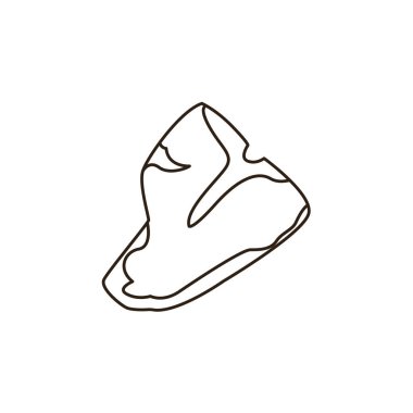 Kırmızı et kesimi biftek ender bulunan çiğ pirzola kemikli mermer pişmemiş emoji sembolü ikon vektör çizimi izole edilmiş düz