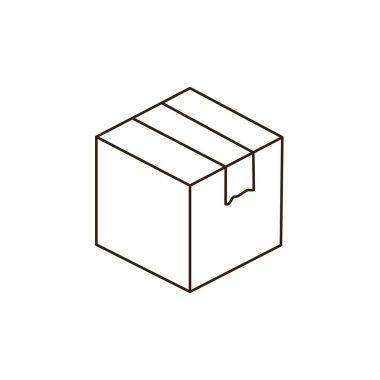 karton kutu sonrası karton paket bantlı teslimat ambalaj ambalajlı emoji sembolü simge ikon vektör illüstrasyonu izole edildi