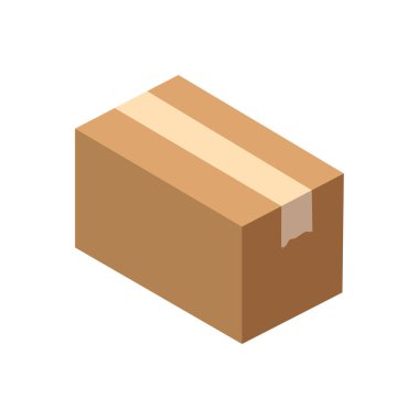 karton kutu sonrası karton paket bantlı teslimat ambalaj ambalajlı emoji sembolü simge ikon vektör illüstrasyonu izole edildi