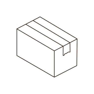 karton kutu sonrası karton paket bantlı teslimat ambalaj ambalajlı emoji sembolü simge ikon vektör illüstrasyonu izole edildi